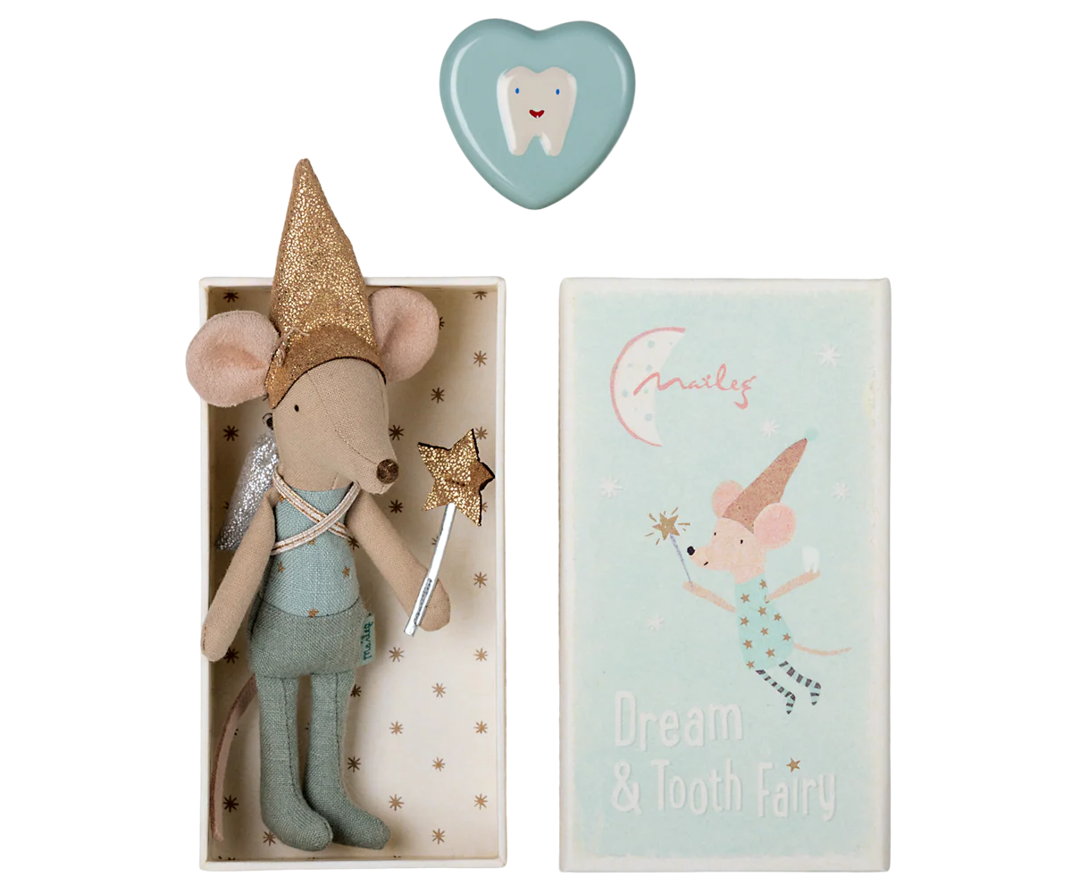 TOOTH FAIRY MOUSE IN MATCHBOX-BLUE