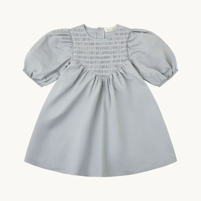 VESTIDOSMOCK LINO AZUL PIEDRA
