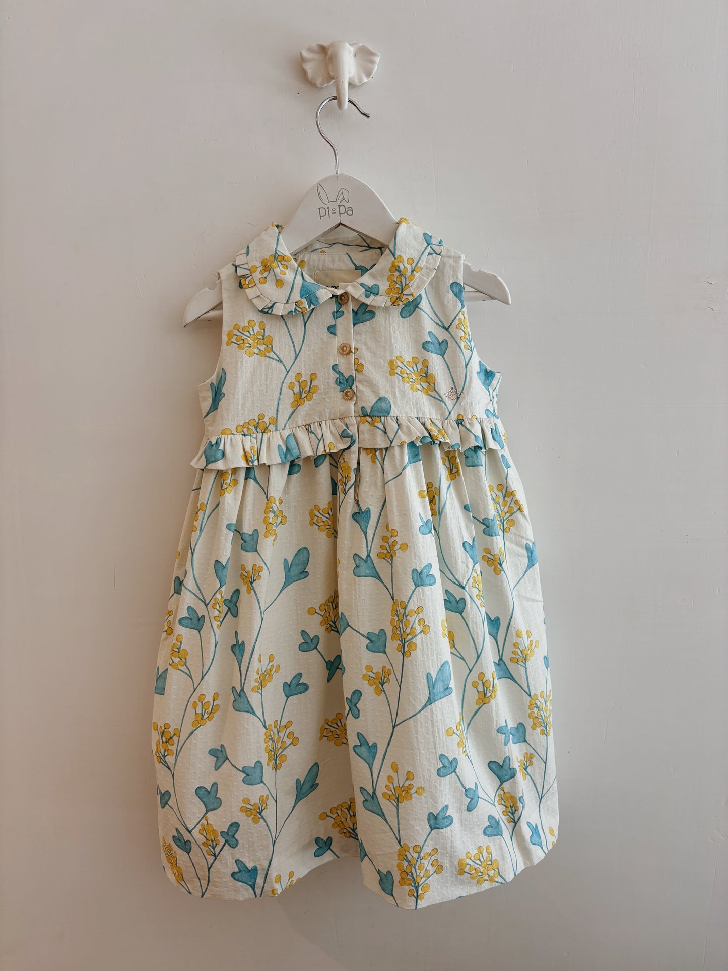 VESTIDO NIÑA AMARILLO FLORES