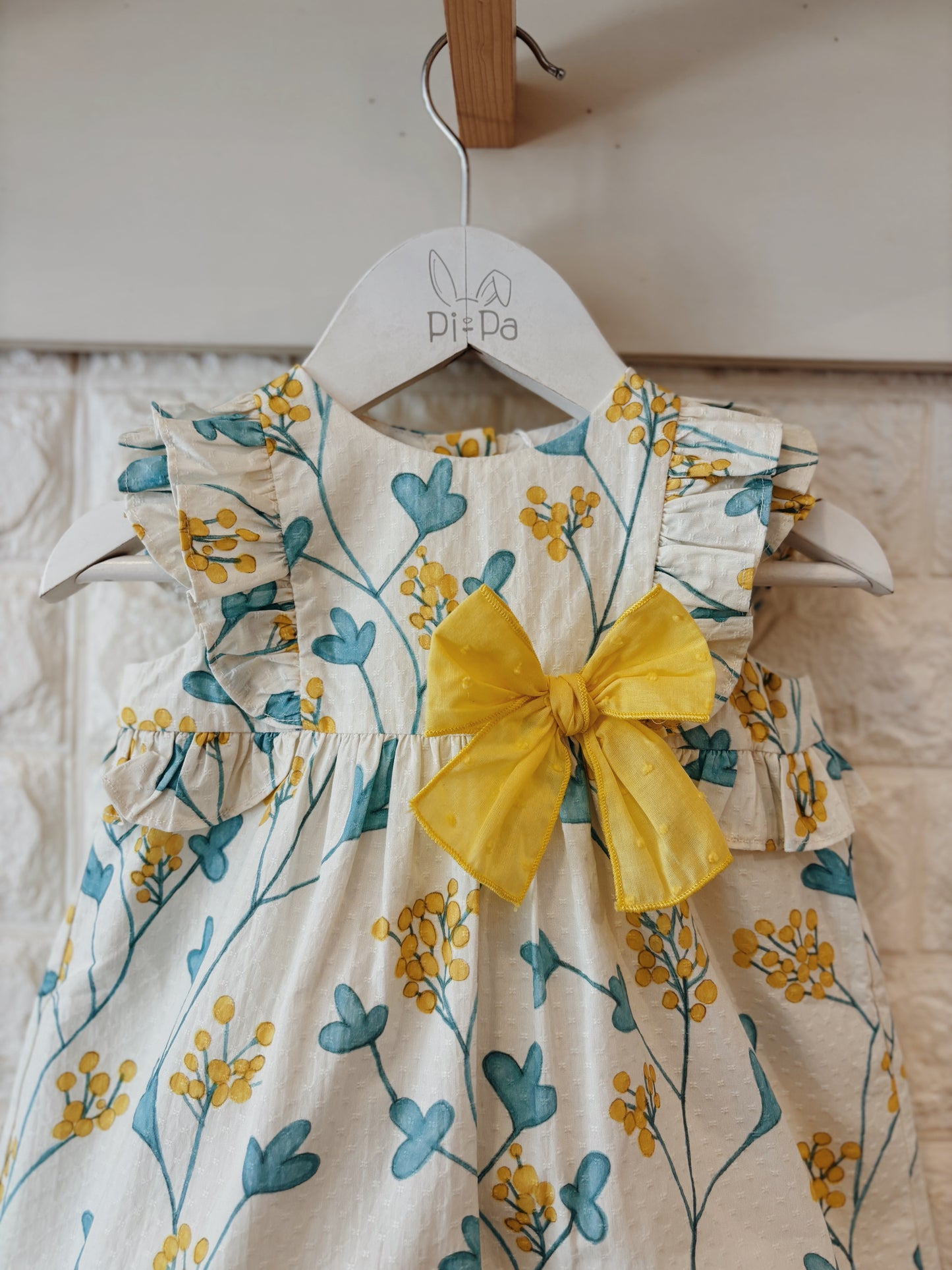 VESTIDO CON BRAGUITA AMARILLO FLORES
