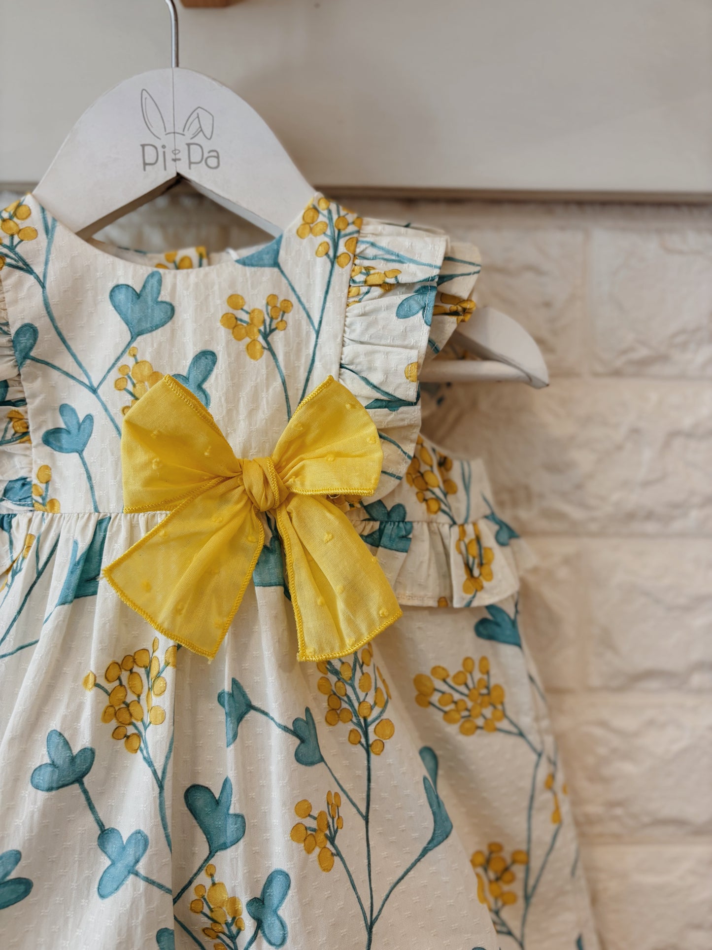 VESTIDO CON BRAGUITA AMARILLO FLORES