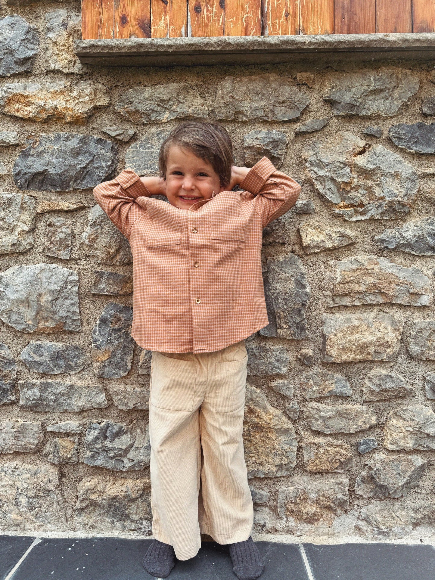 CAMISA VICHY CARAMELO