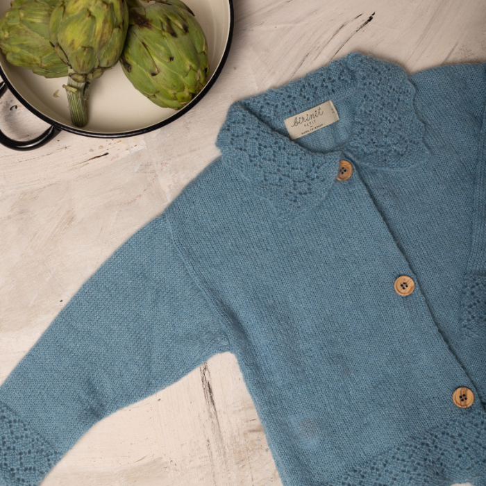 CHAQUETA MOHAIR AZULADO BEBE