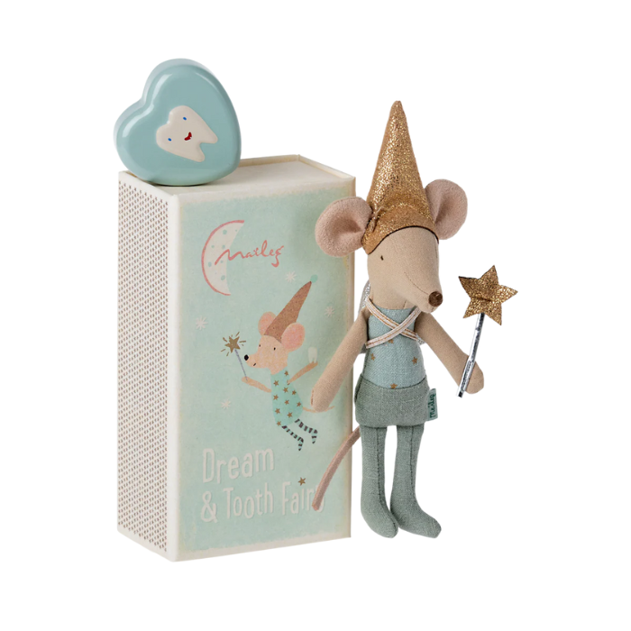 TOOTH FAIRY MOUSE IN MATCHBOX-BLUE