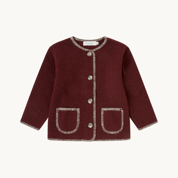 CHAQUETA LANA VINO Y VISION