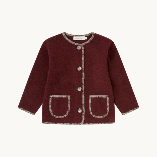 CHAQUETA LANA VINO Y VISION