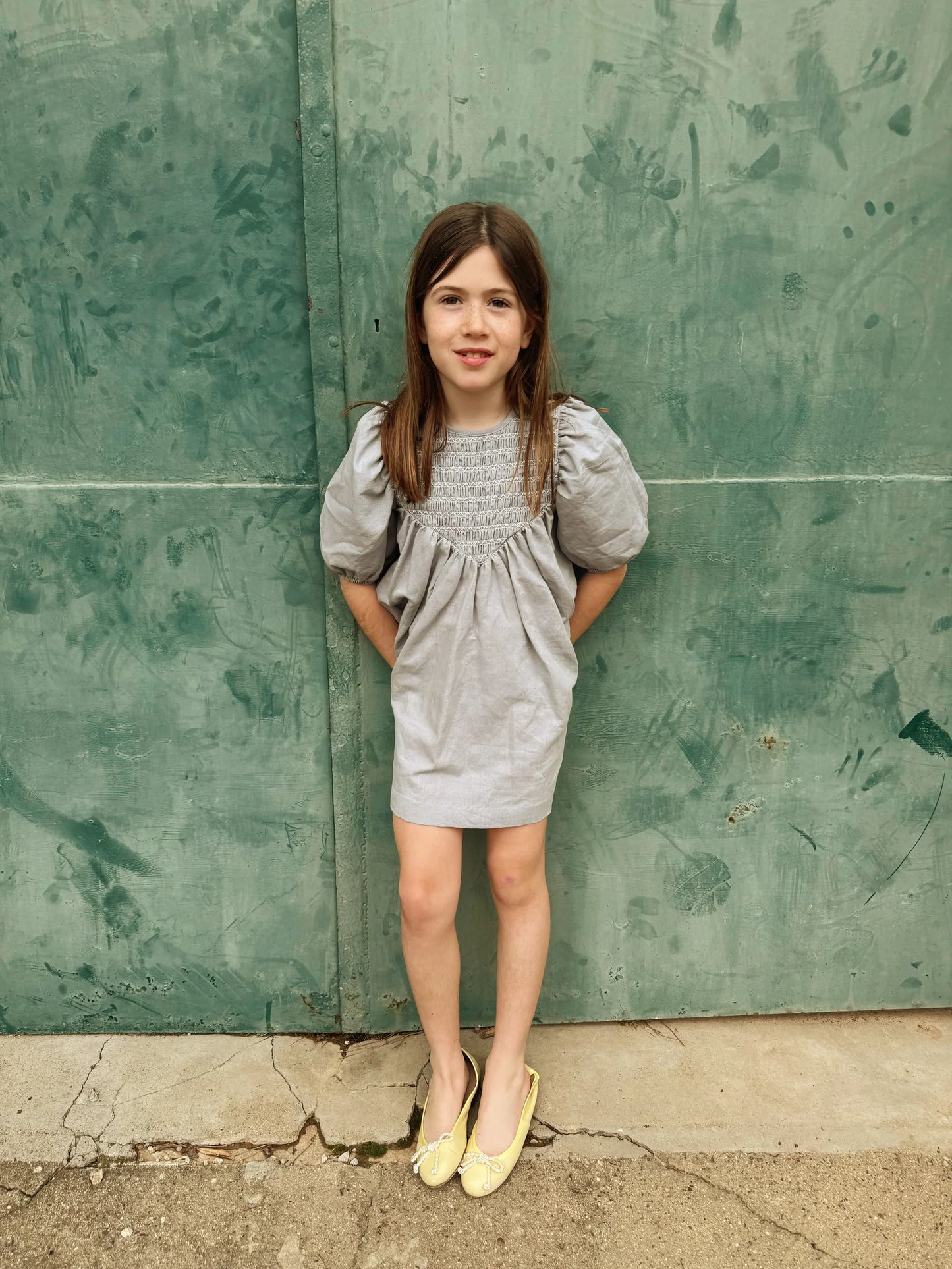 VESTIDOSMOCK LINO AZUL PIEDRA
