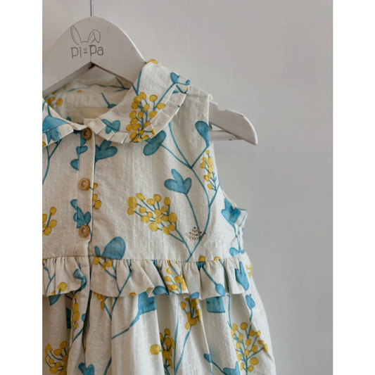 VESTIDO NIÑA AMARILLO FLORES