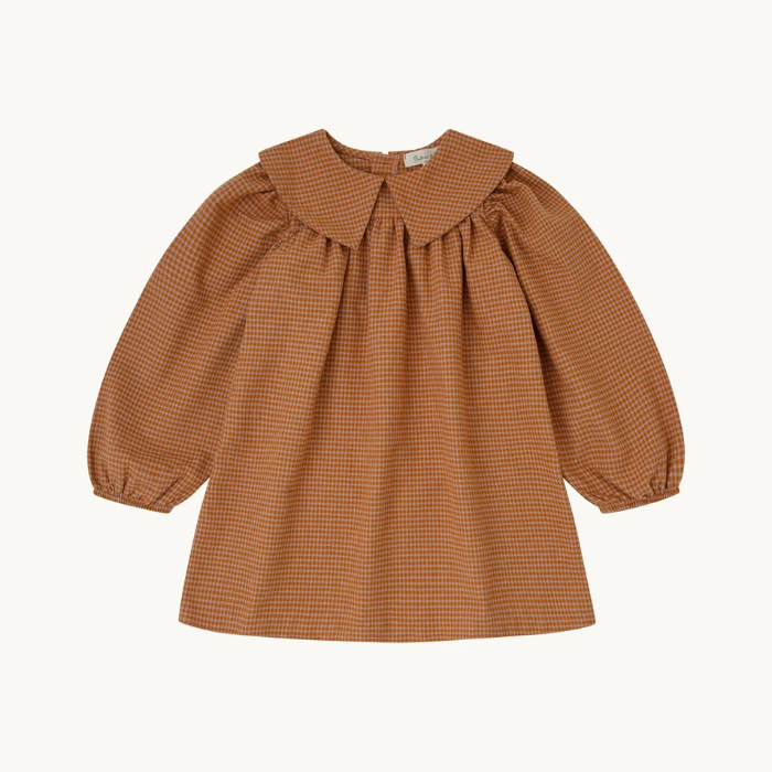 VESTIDO VICHY CARAMELO