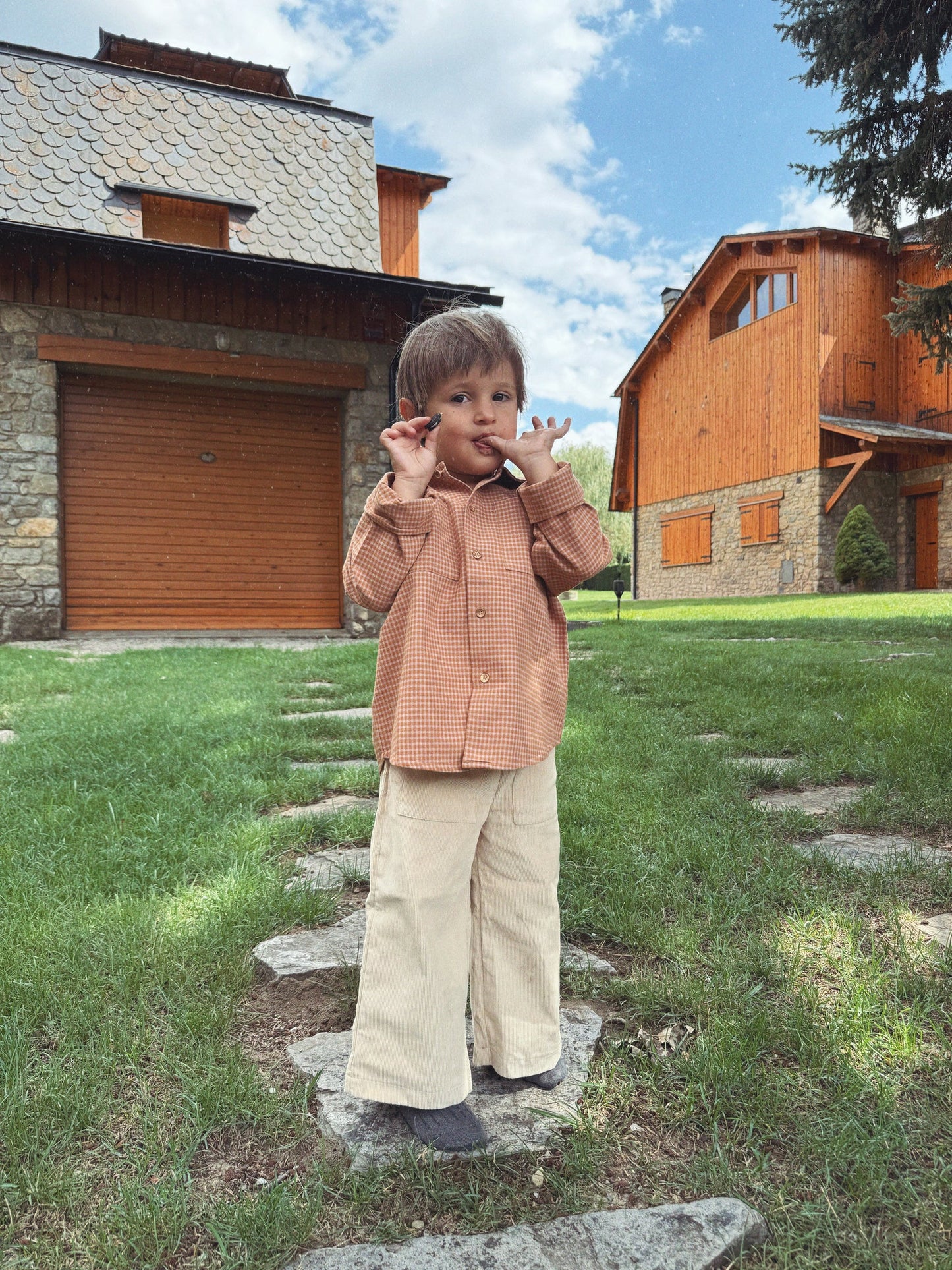 CAMISA VICHY CARAMELO