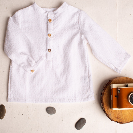 CAMISA POLERA VICHY BLANCO NIÑO