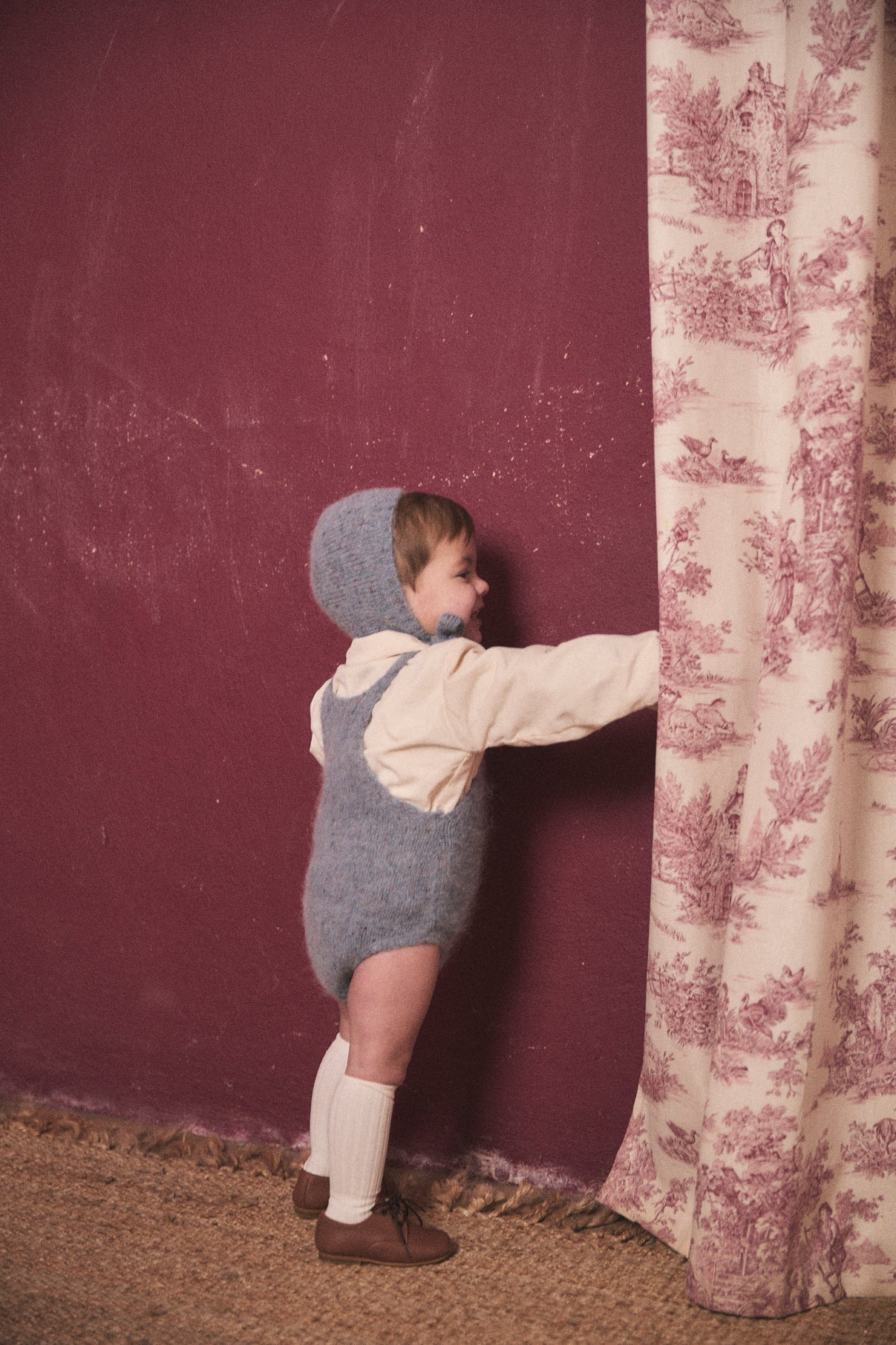 LIGHT BLUE KNIT ROMPER