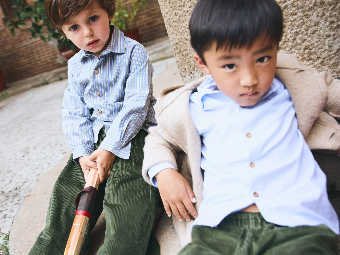 CAMISA RAYAS AZUL Y VERDE
