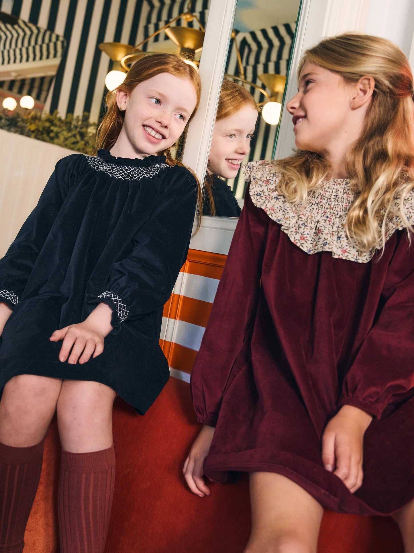 VESTIDO LOUISA TERCIOPELO MARINO