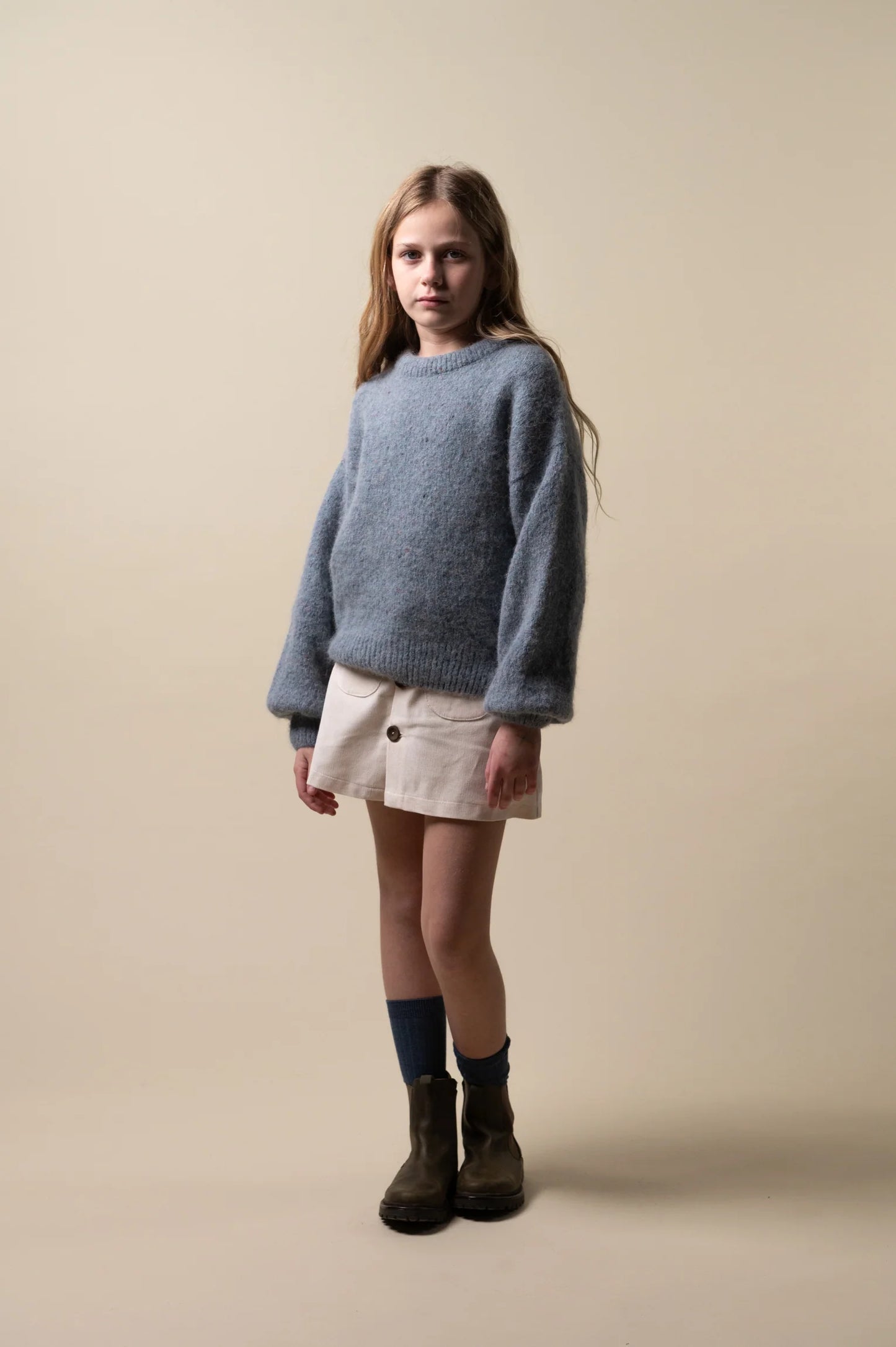 IVORY CORDUROY MINI SKIRT