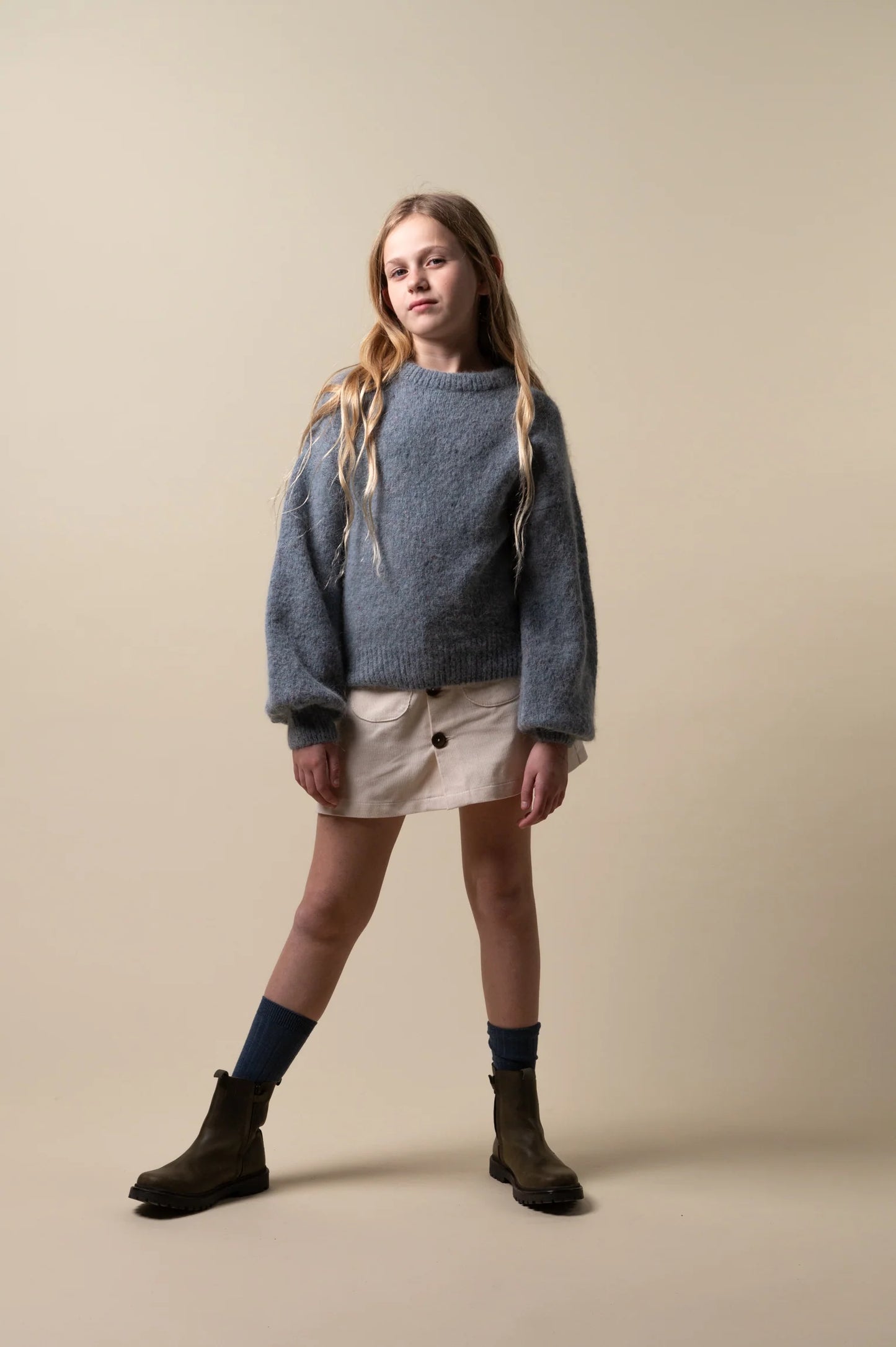 IVORY CORDUROY MINI SKIRT