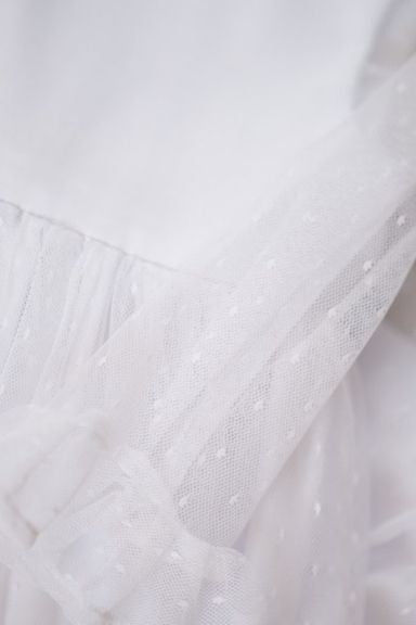 VESTIDO COMUNION BLANCO MANGA TUL