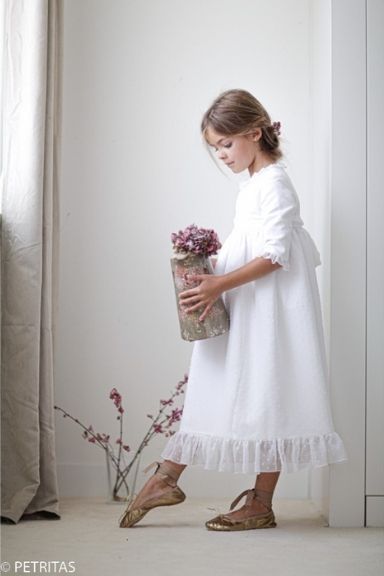 VESTIDO BLANCO PIQUÉ + ORGANZA